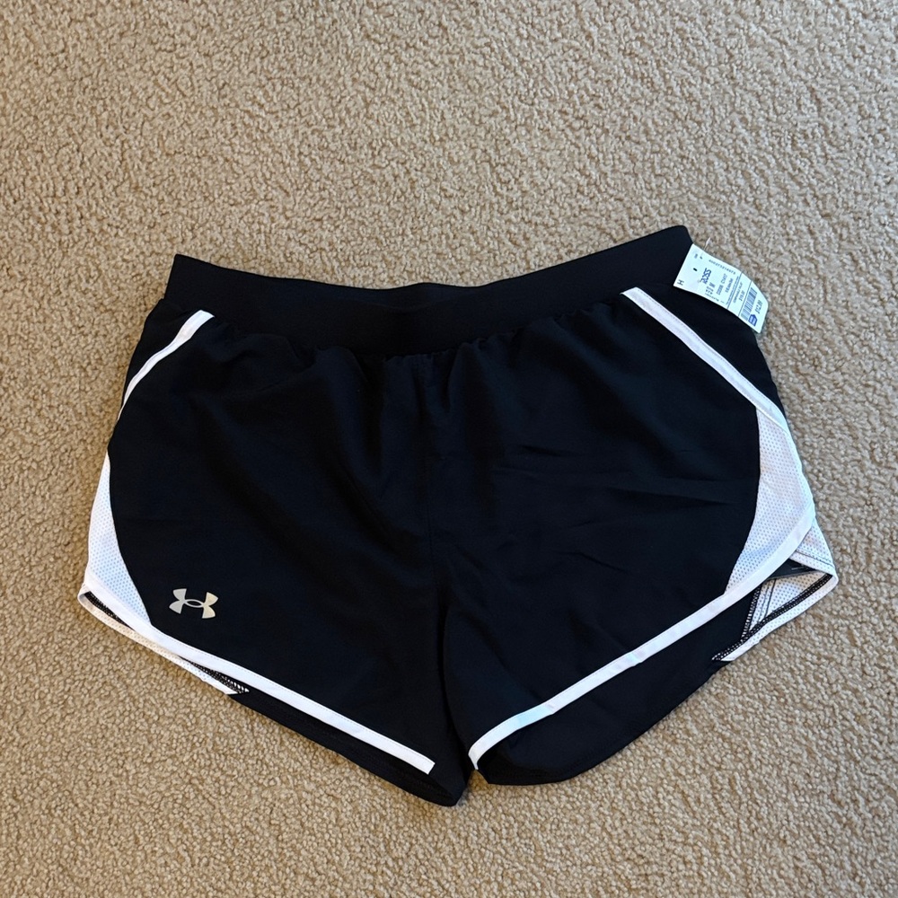 Under Armour Women's Black and White Athletic Shorts